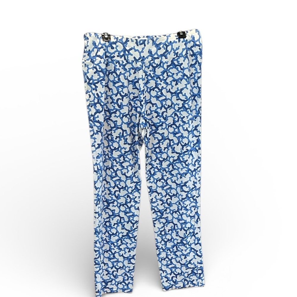 J McLaughlin Blue and White Patterned Pants size 10